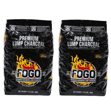 FOGO Premium Natural Hardwood Lump Charcoal - 17.6 Lbs - 2 Pack
